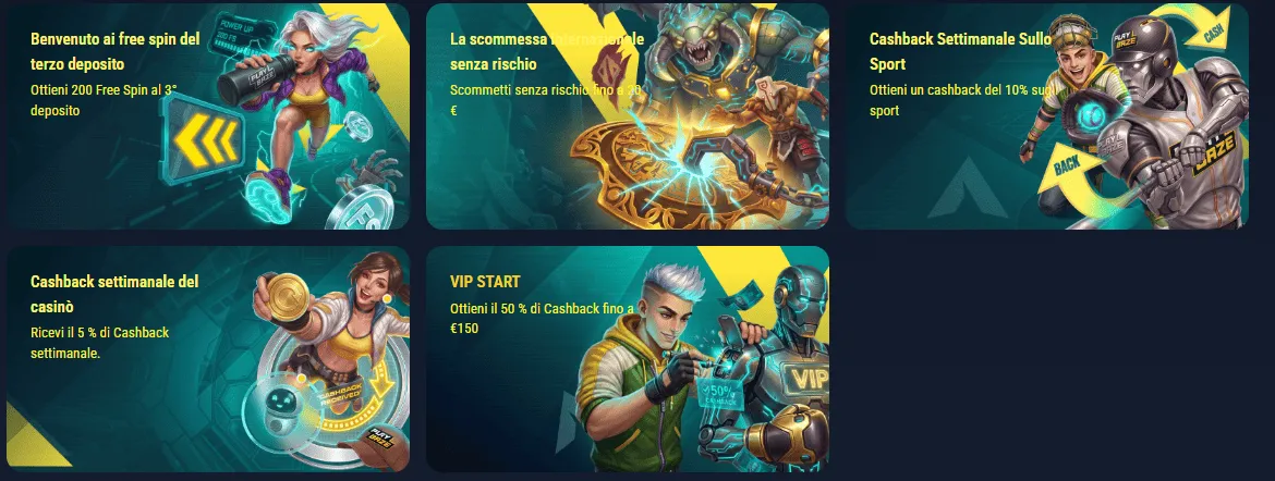 Bonus di benvenuto PlayBaze Casino